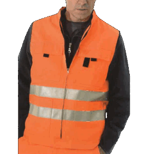 GILET ORANGE MANŒUVRE SANS MANCHE