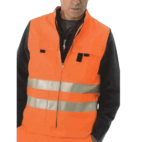 GILET ORANGE MANŒUVRE SANS MANCHE